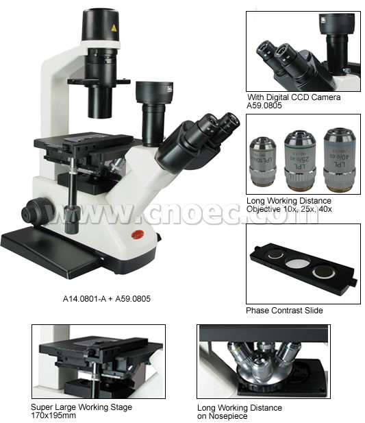 400X microscope optique inversé par laboratoire A14.0801 avec la tête ...
